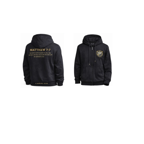 BBR Athletics “Matthew 7:7 – Faith & Strength Zip Hoodie”